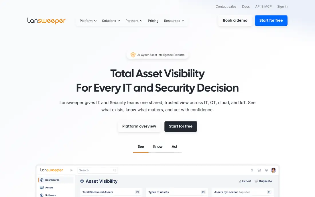 Lansweeper homepage