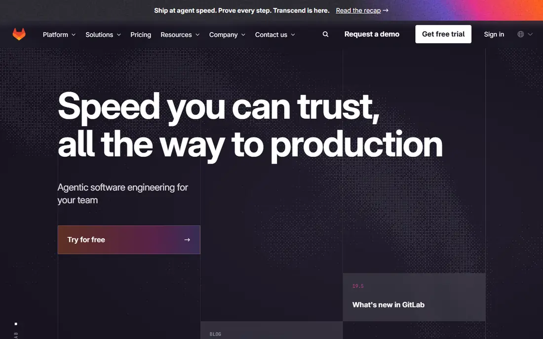 GitLab homepage
