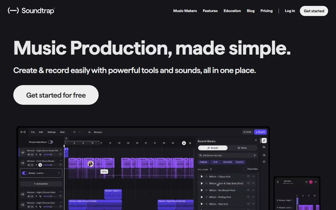 Soundtrap homepage