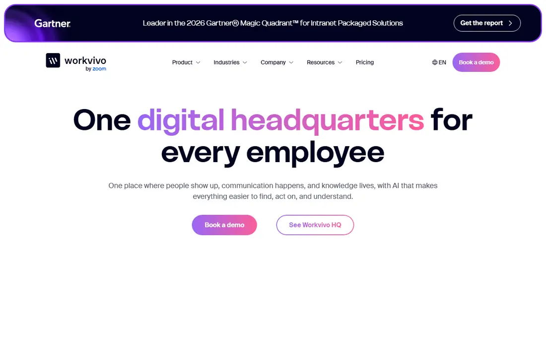 Workvivo homepage