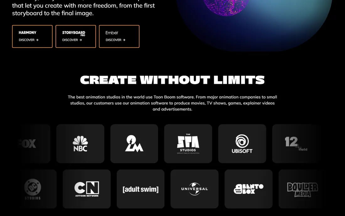 Toon Boom Harmony homepage