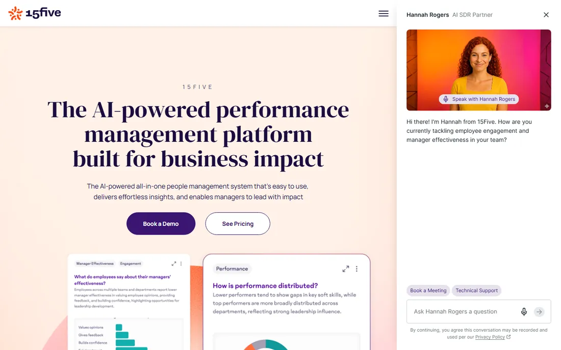 15Five homepage