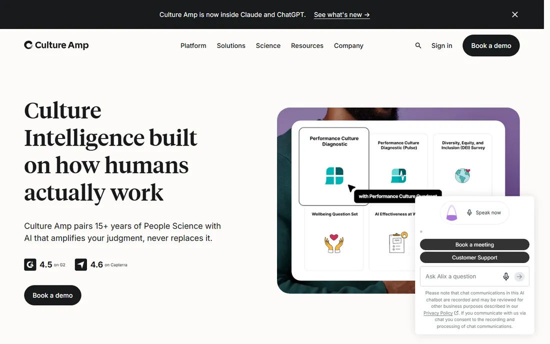 Culture Amp homepage