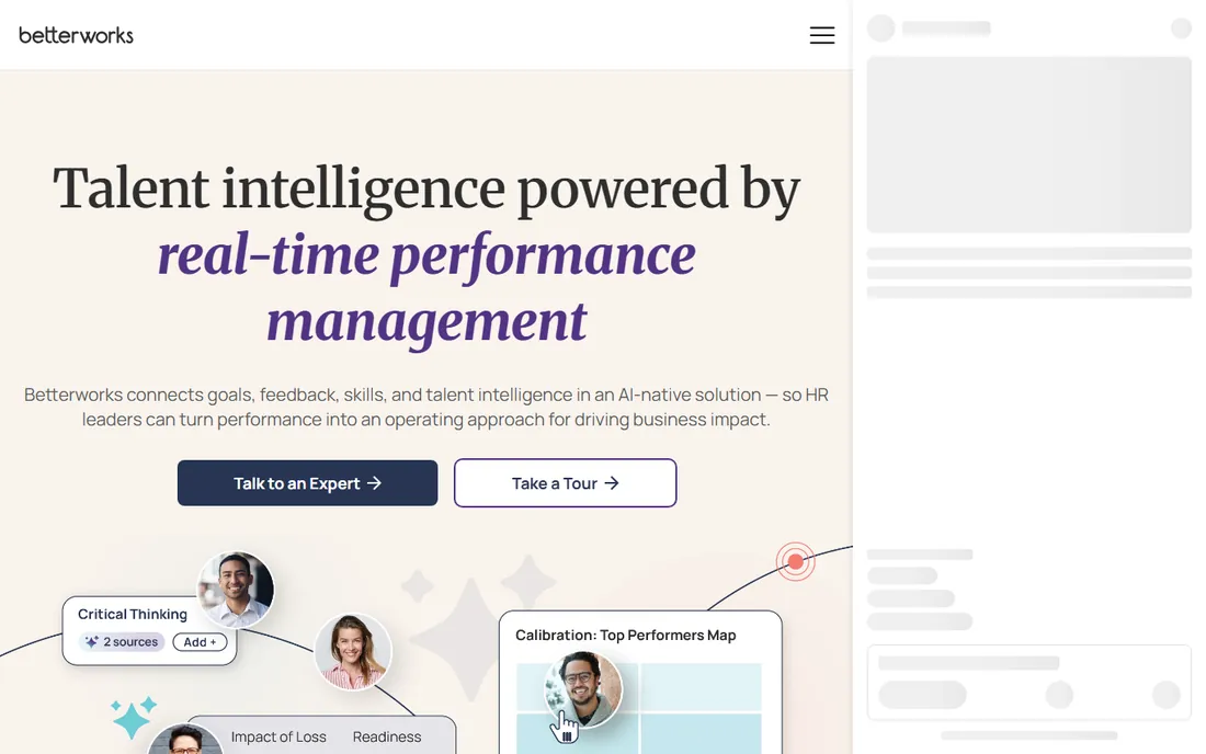 Betterworks homepage