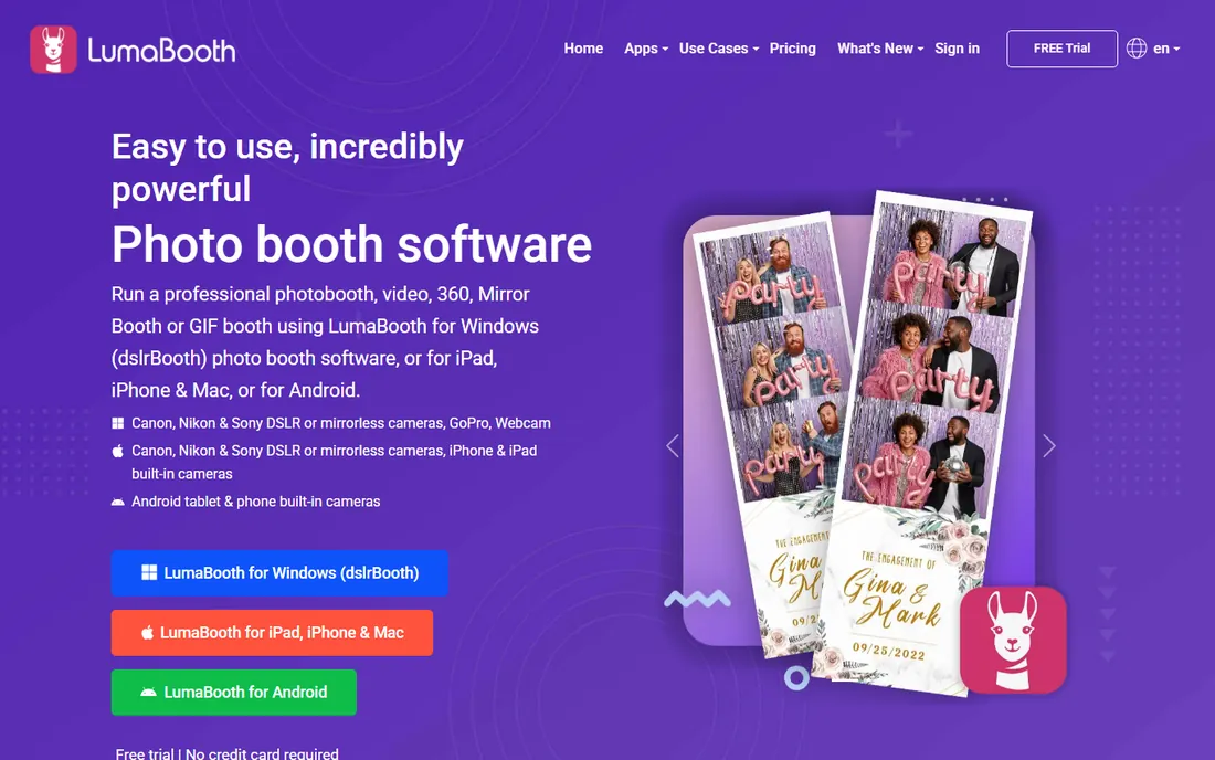 LumaBooth homepage