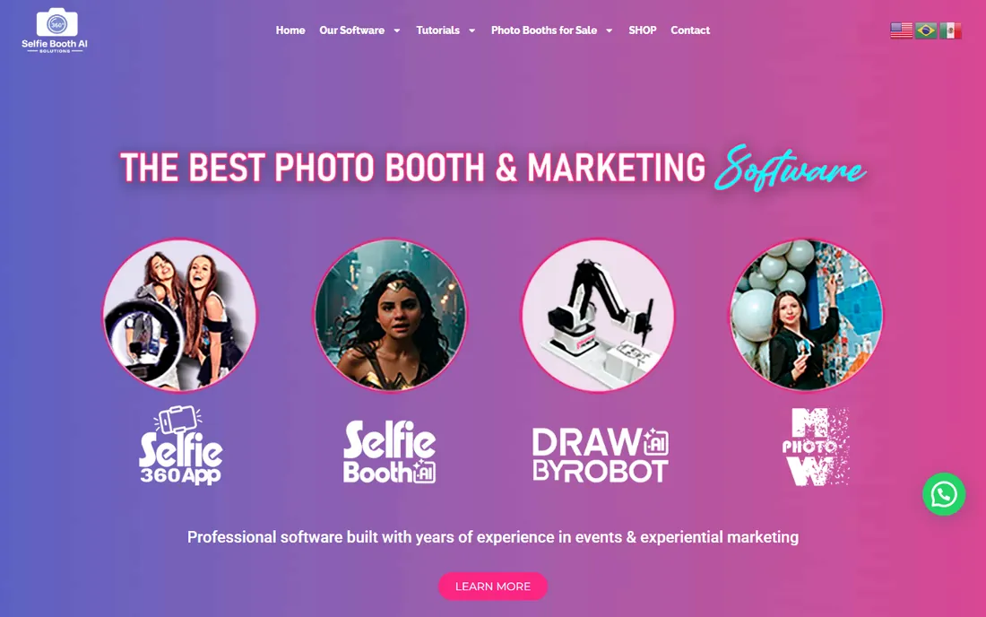 Selfie 360 homepage