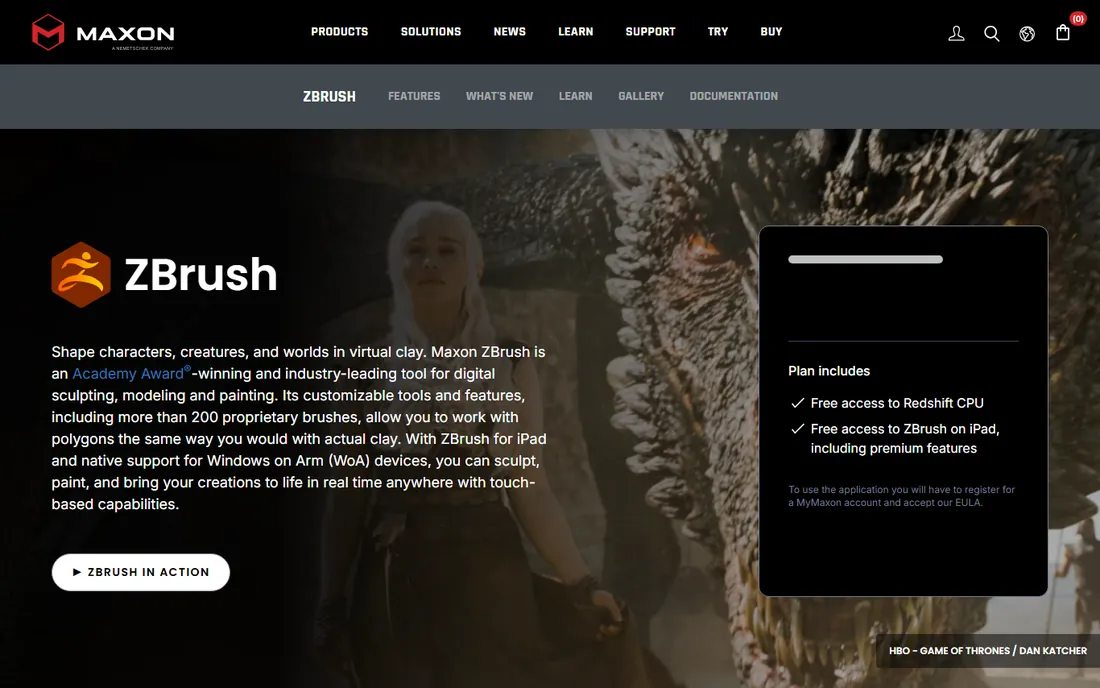 ZBrush homepage