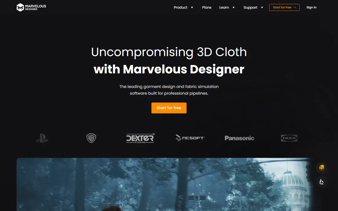 Marvelous Designer homepage