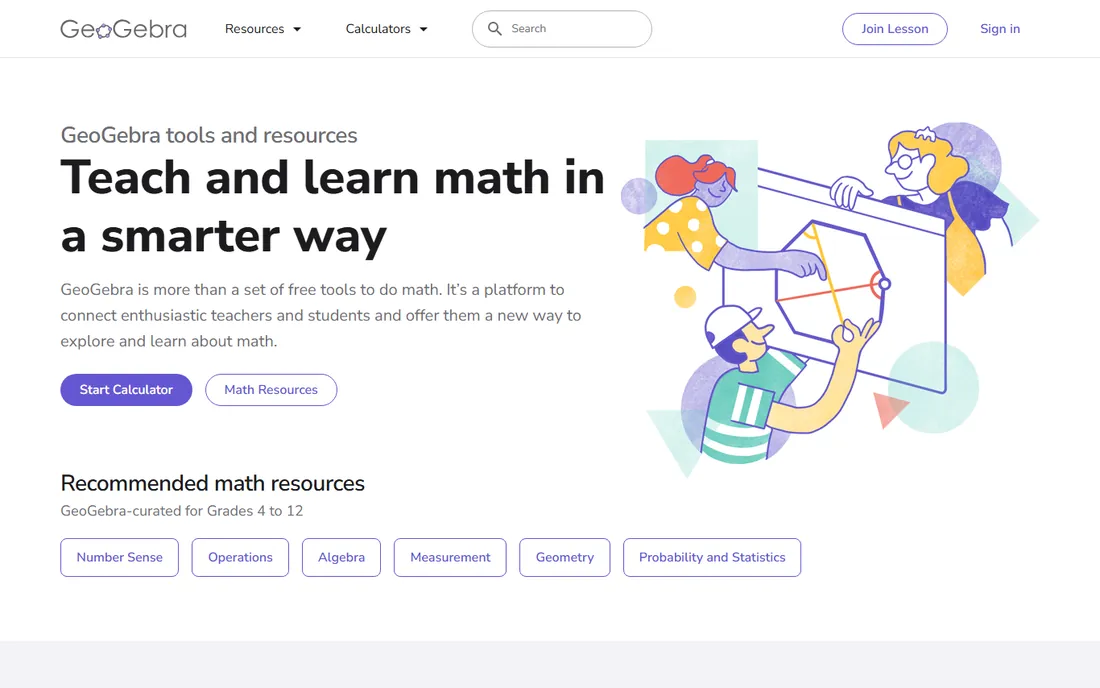 GeoGebra homepage