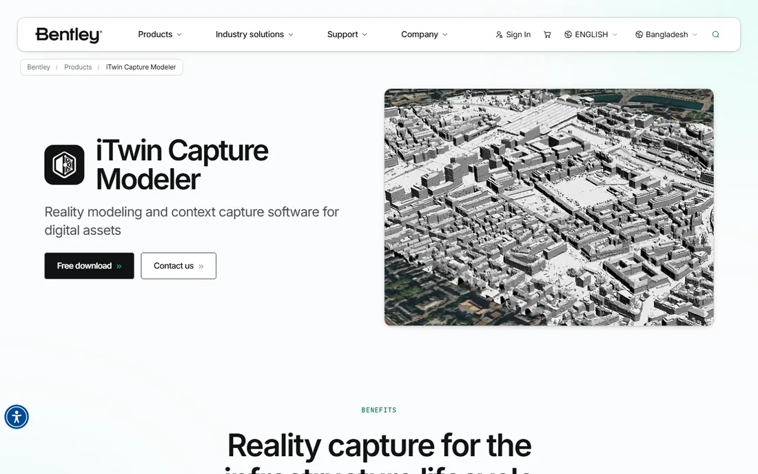 Bentley iTwin Capture Modeler homepage