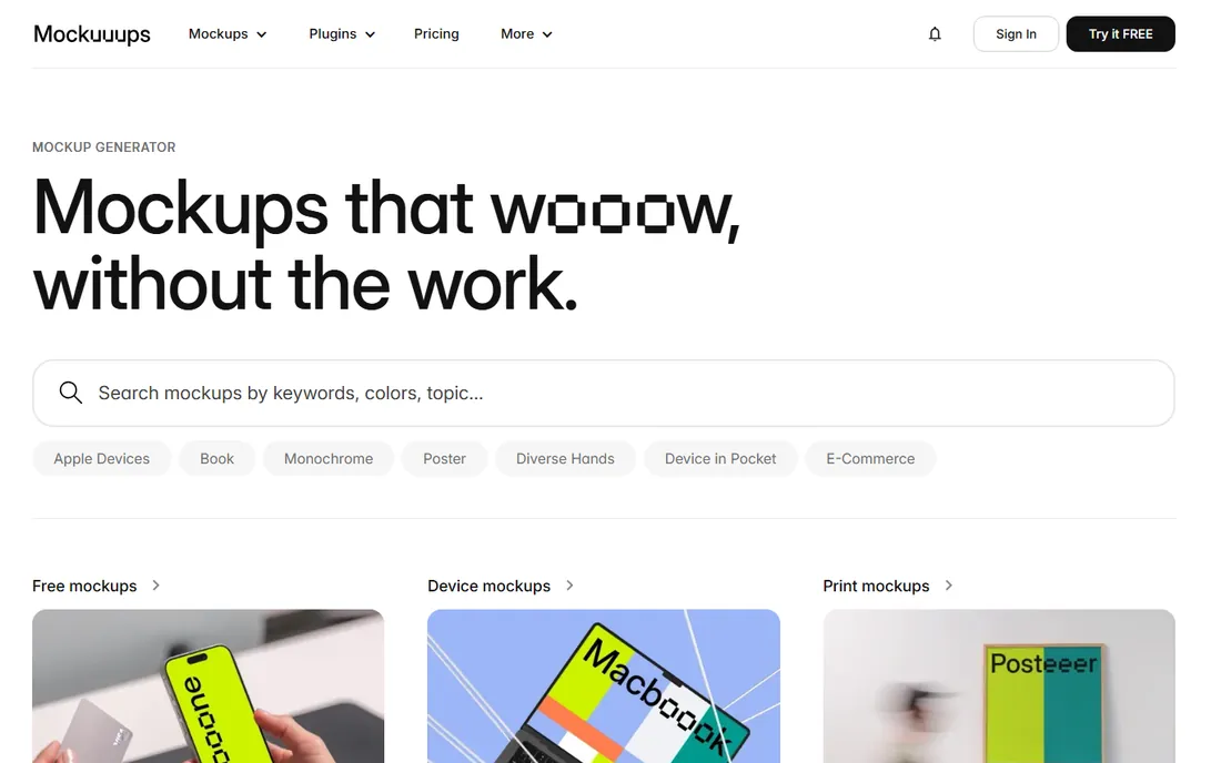 Mockuuups Studio homepage
