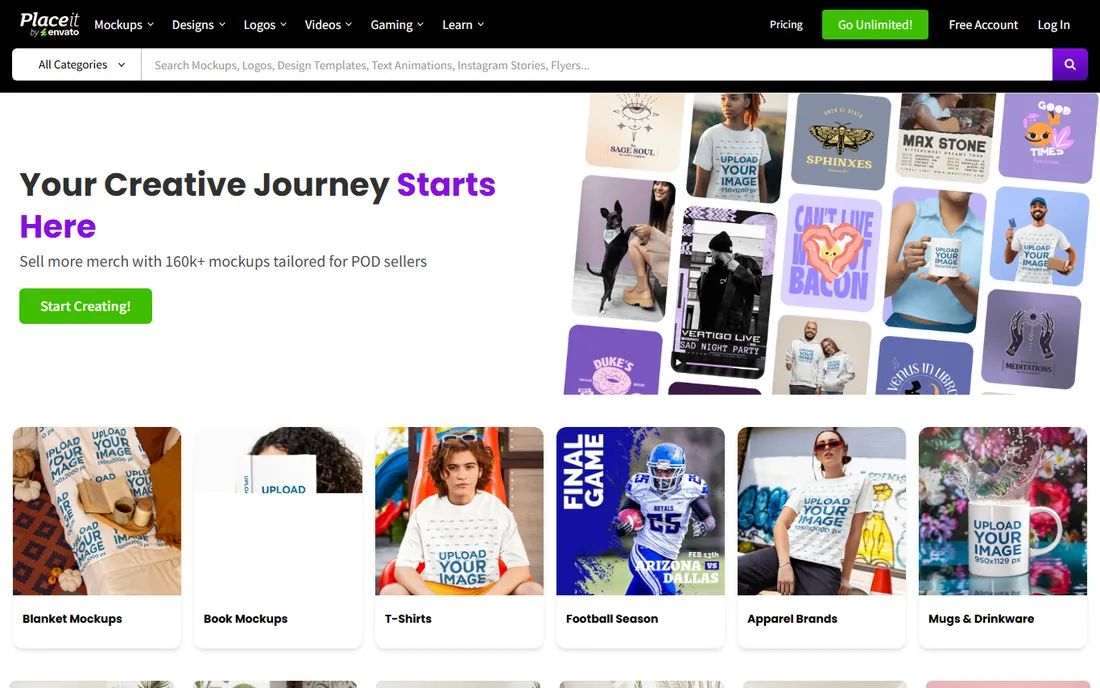 Placeit homepage