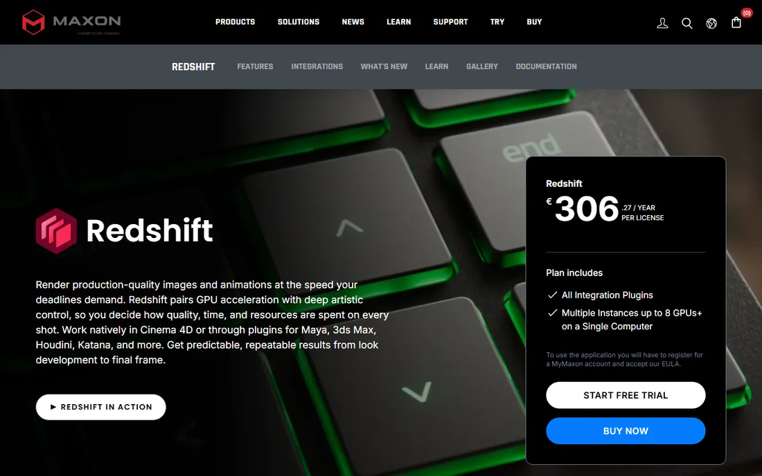 Redshift homepage