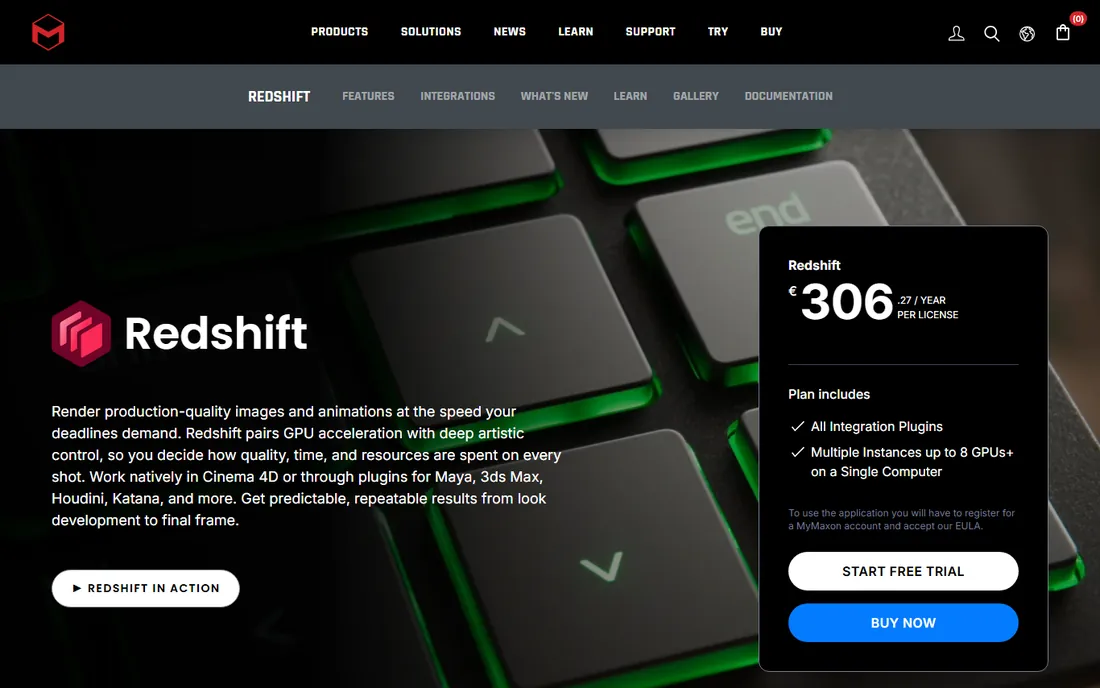 Redshift homepage