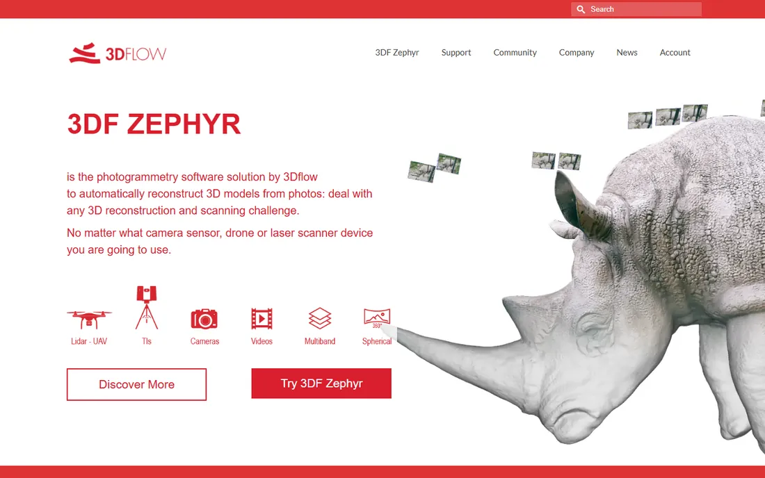 3DF Zephyr homepage