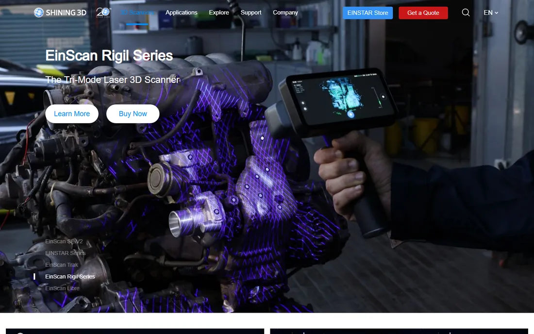 EXScan Pro homepage
