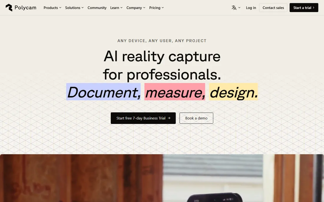 Polycam homepage