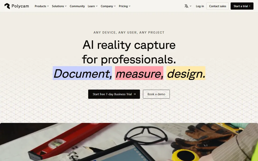 Polycam homepage