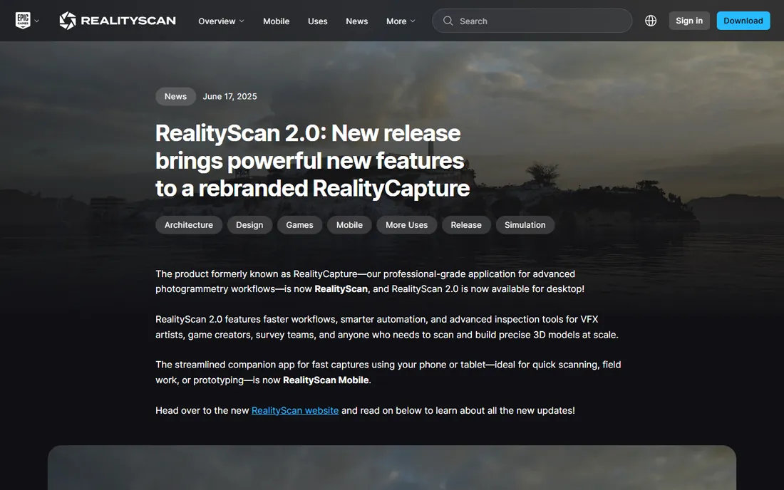 RealityCapture homepage