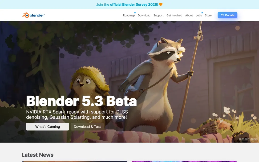 Blender homepage