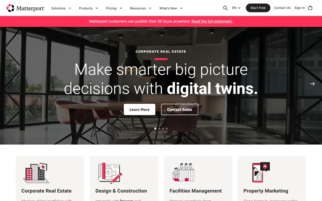 Matterport homepage