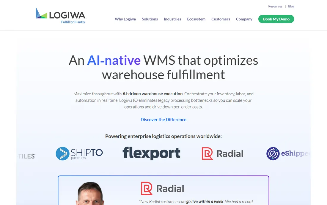 Logiwa IO homepage