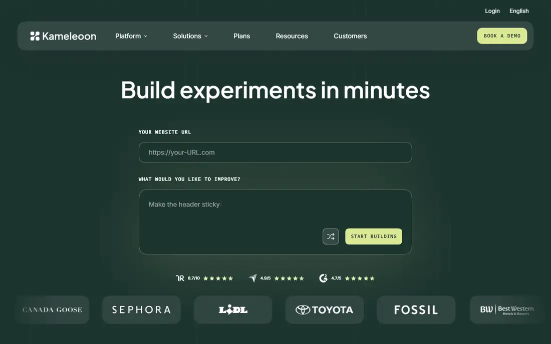 Kameleoon homepage
