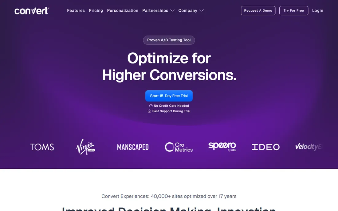 Convert homepage