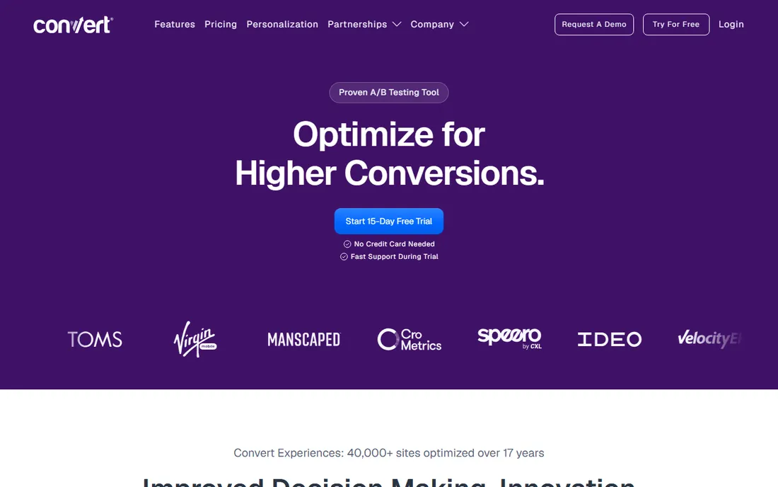 Convert homepage