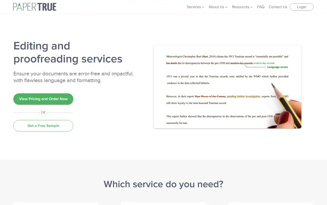 PaperTrue homepage
