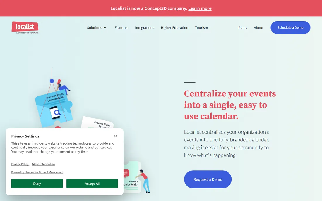 Localist homepage