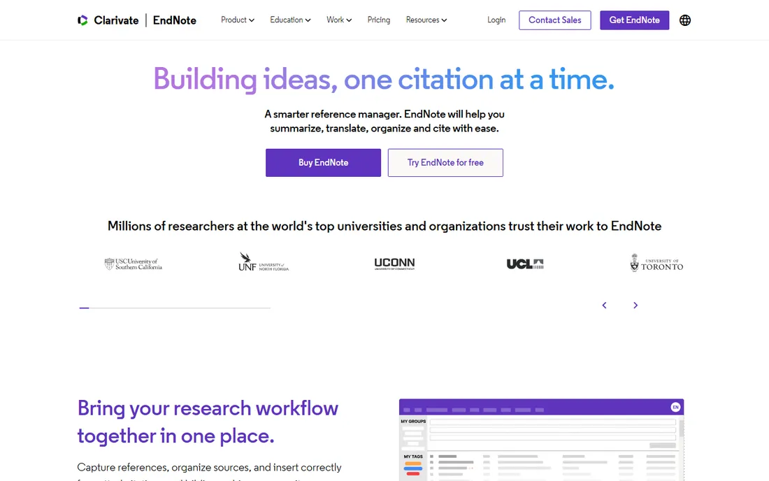 EndNote homepage