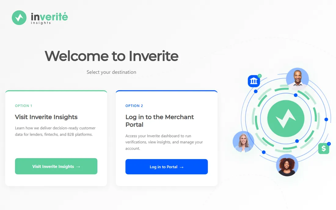 Inverite homepage