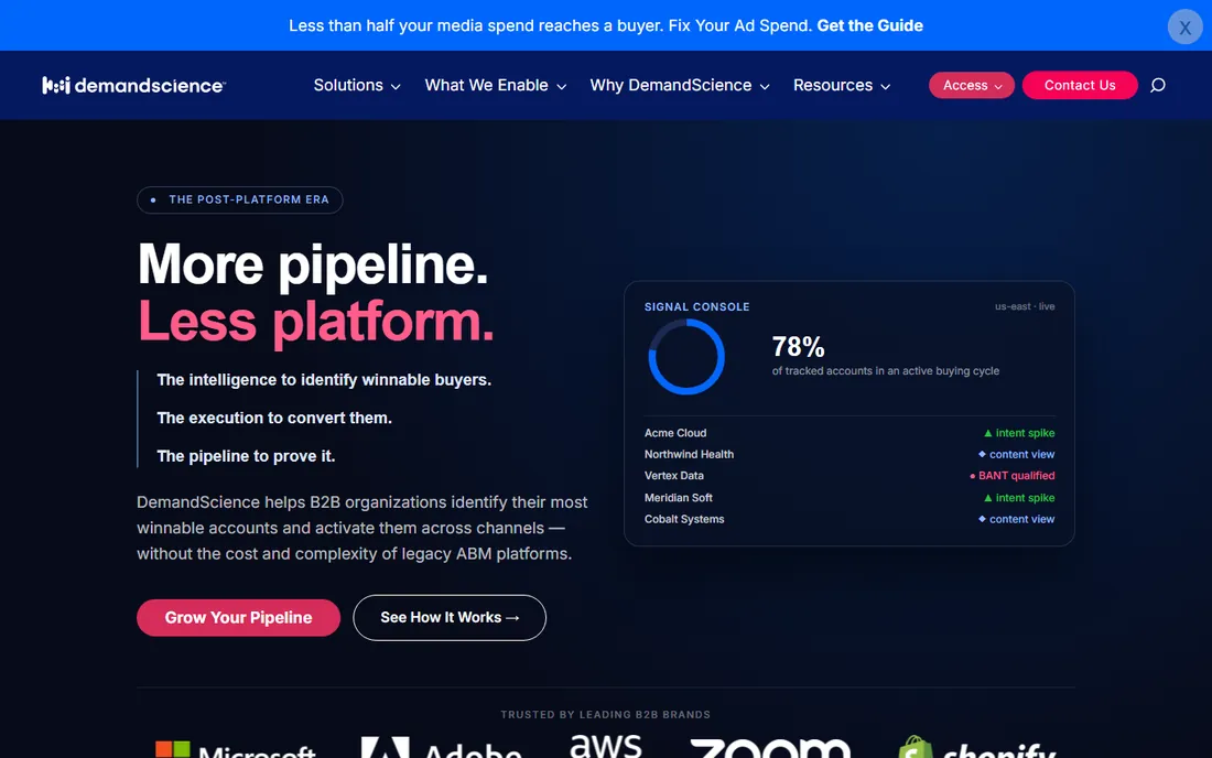 DemandScience homepage