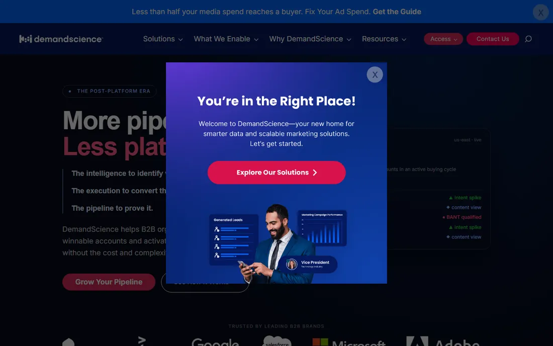 DemandScience homepage