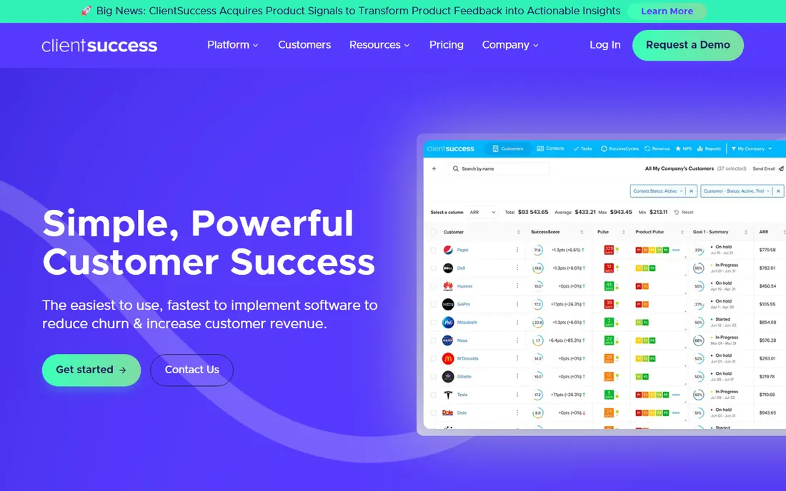 ClientSuccess homepage