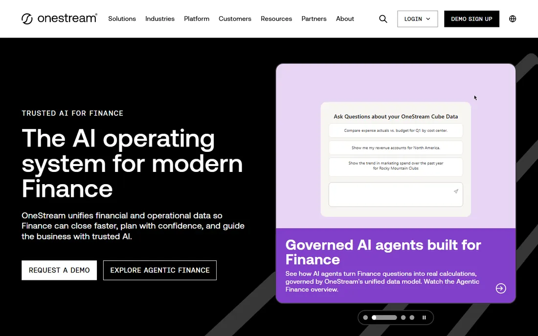 OneStream homepage