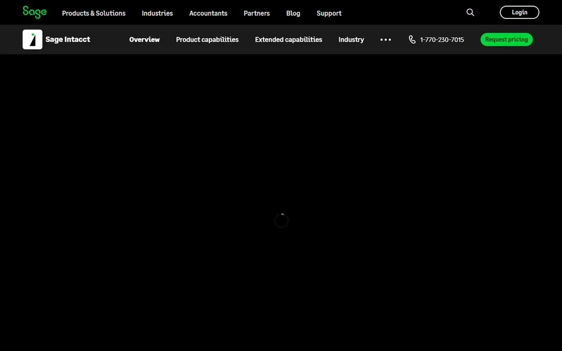 Sage Intacct homepage