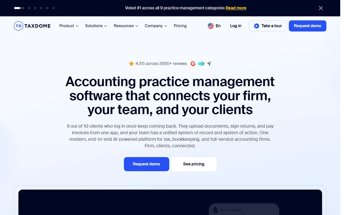 TaxDome homepage