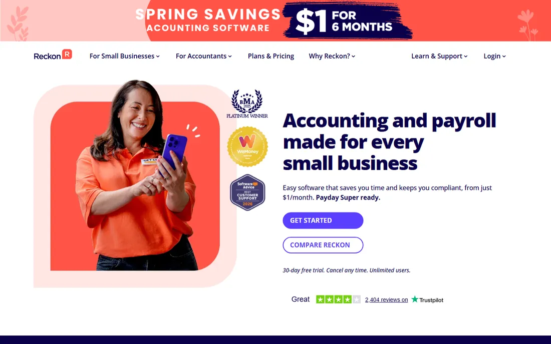 Reckon homepage