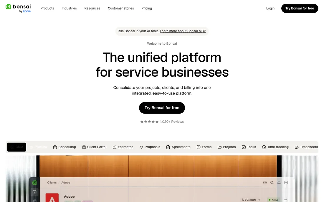 Bonsai homepage