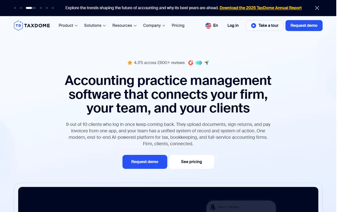 TaxDome homepage