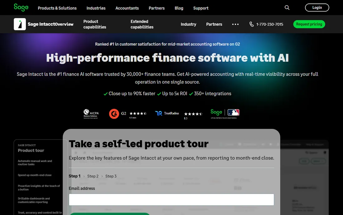 Sage Intacct homepage