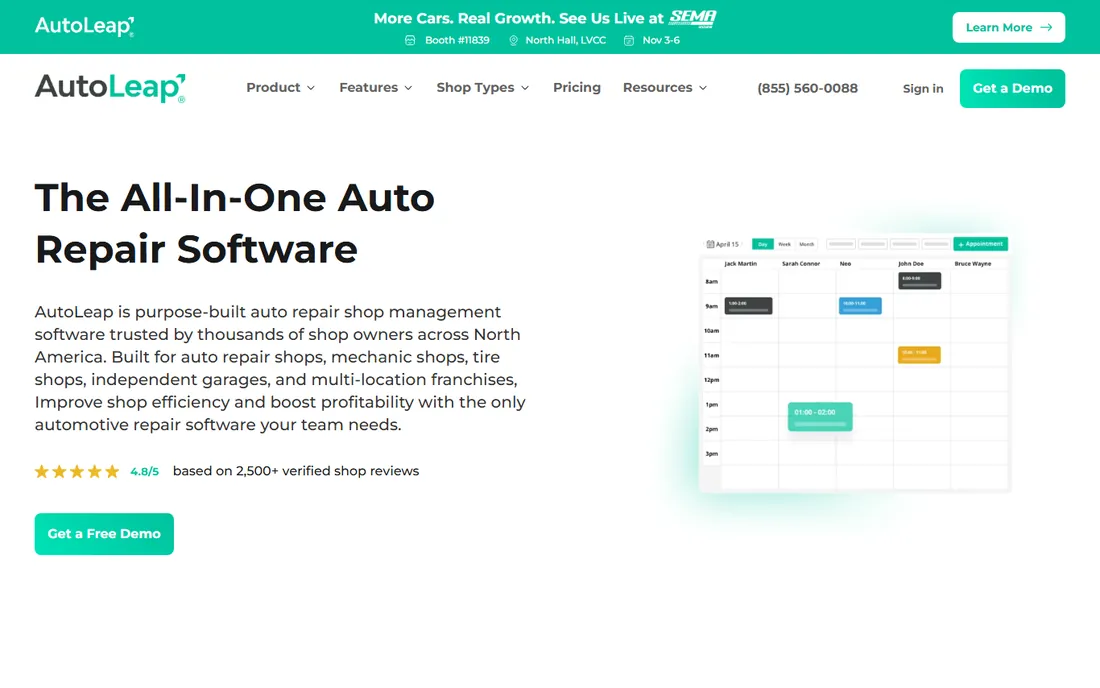AutoLeap homepage