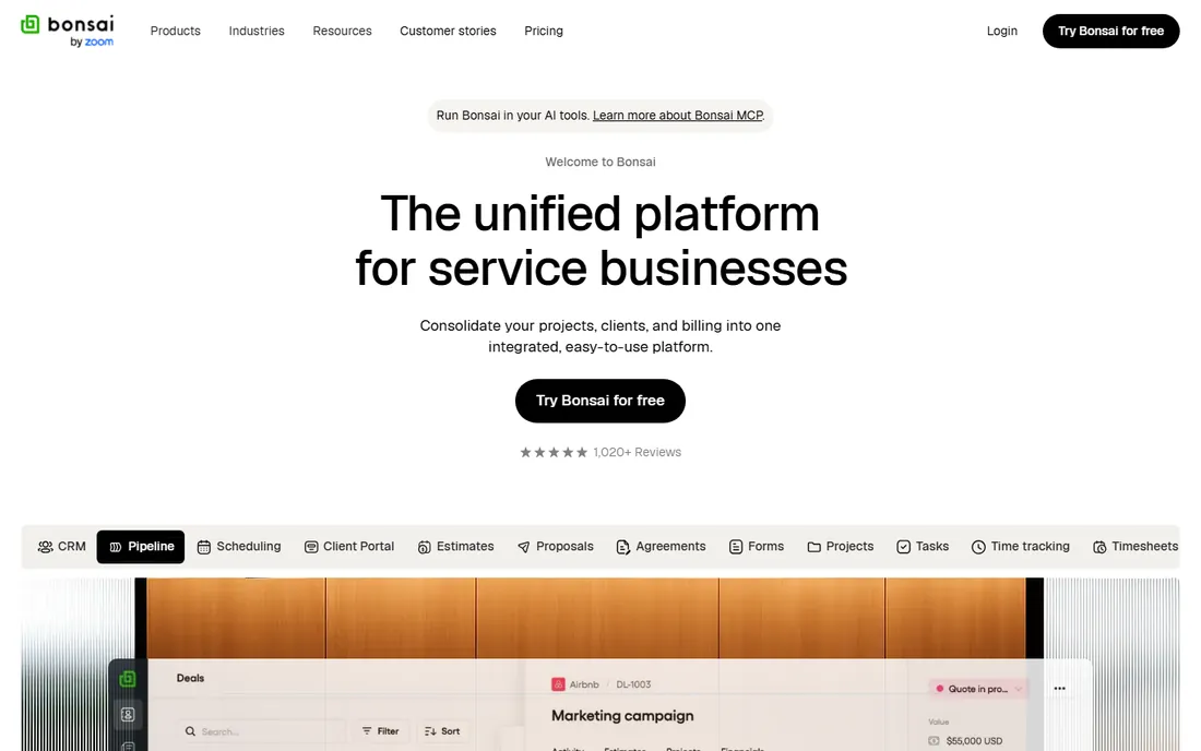 Bonsai homepage