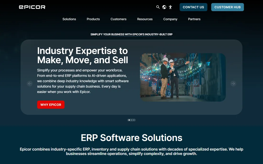 Epicor Kinetic homepage