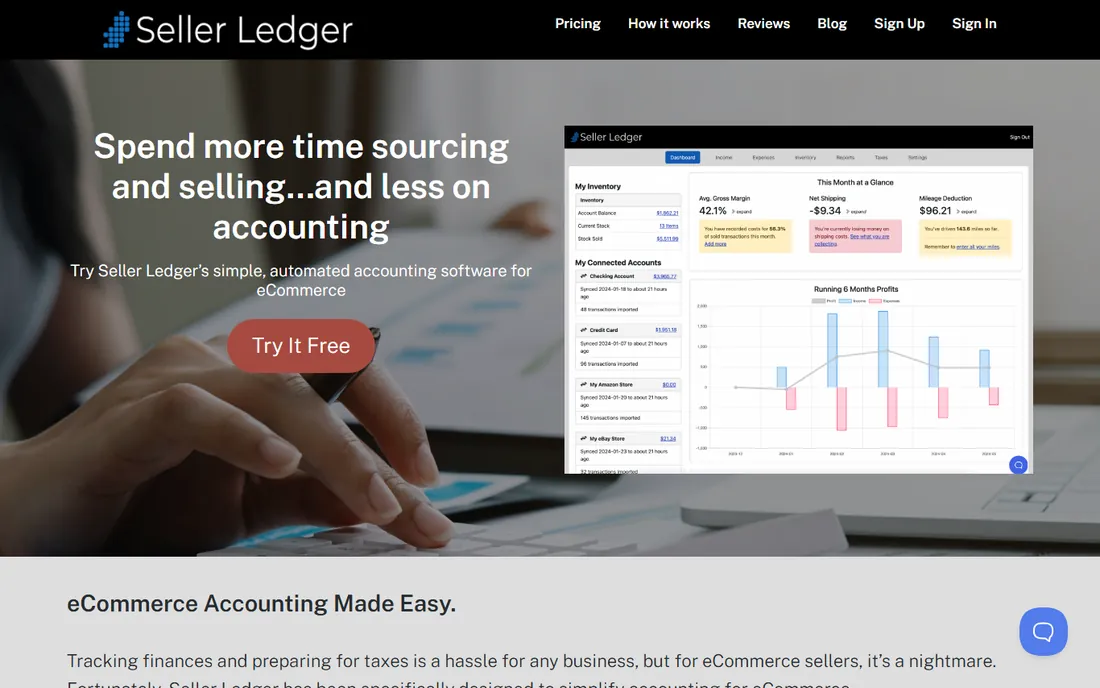 Seller Ledger homepage