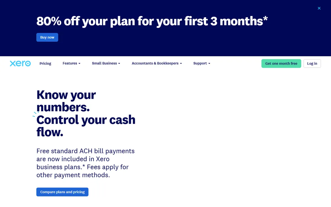 Xero homepage