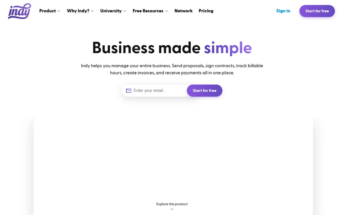 Indy homepage