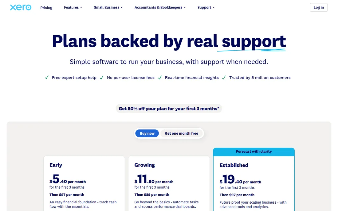 Xero homepage